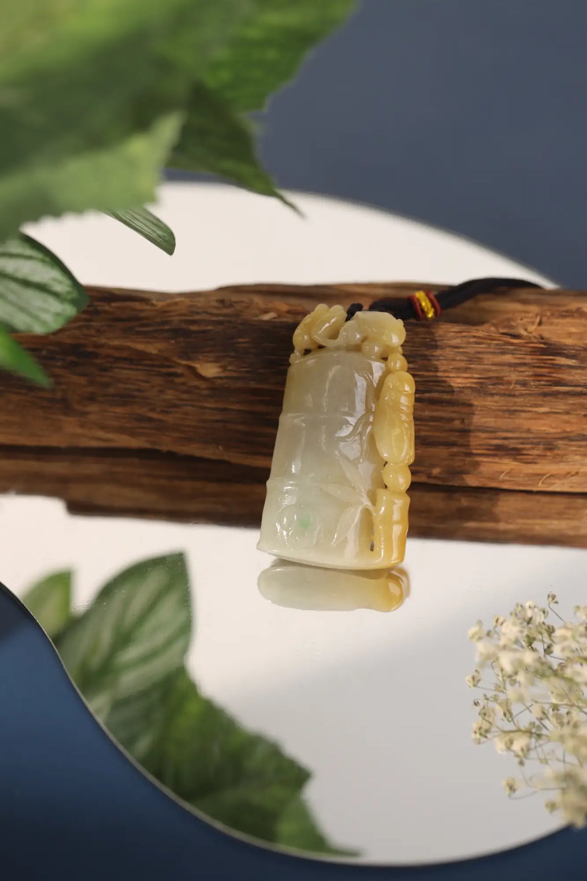 Jadeite Yellow Bamboo Pendant